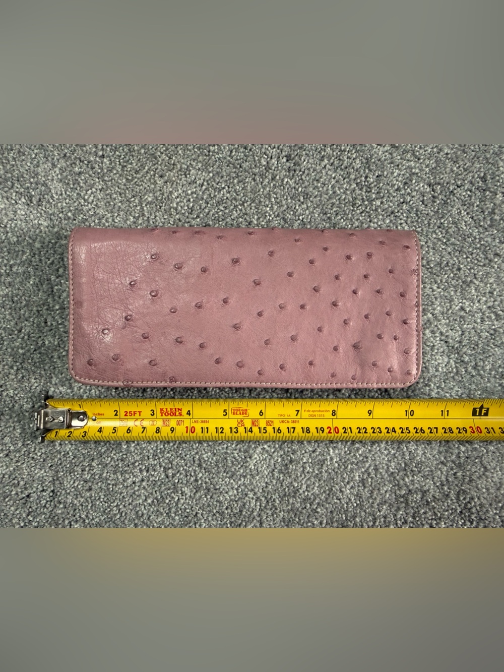 Lucchese Pink/Purple Ostrich-Embossed Leather Wallet - Picture 7 of 9